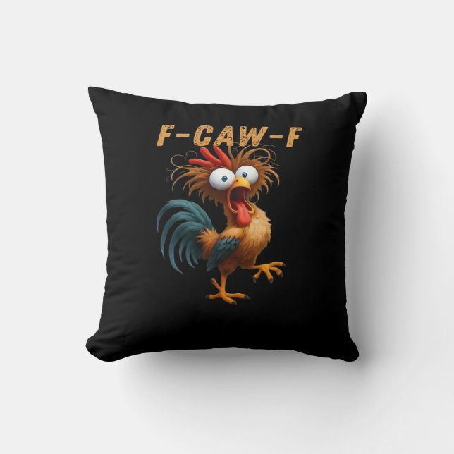 F-Caw-F Chicken Humour Cushion (Front)