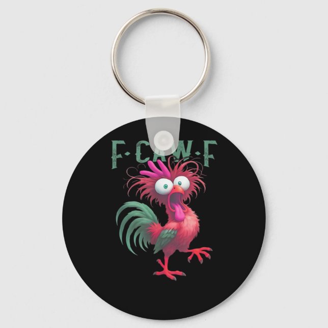 F-Caw-F Chicken Minimal Clean Key Ring (Front)