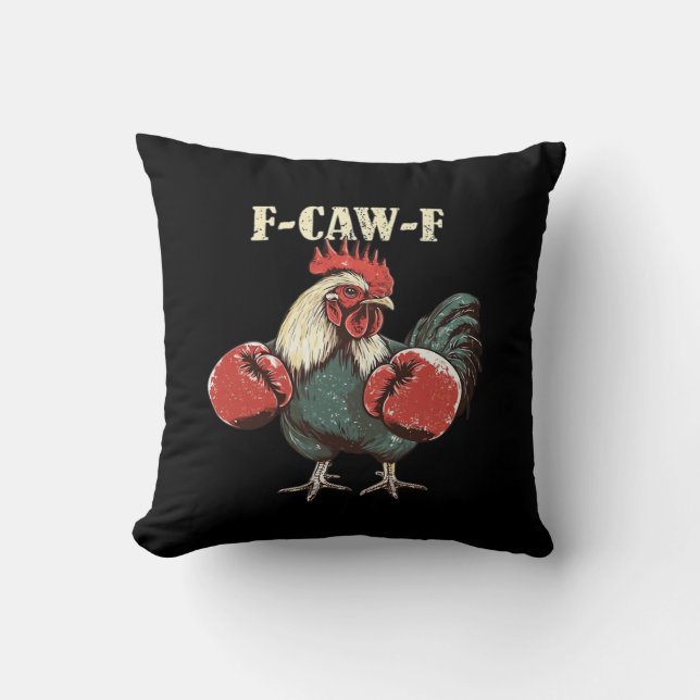 F-Caw-F Chicken Retro Classic Cushion (Front)