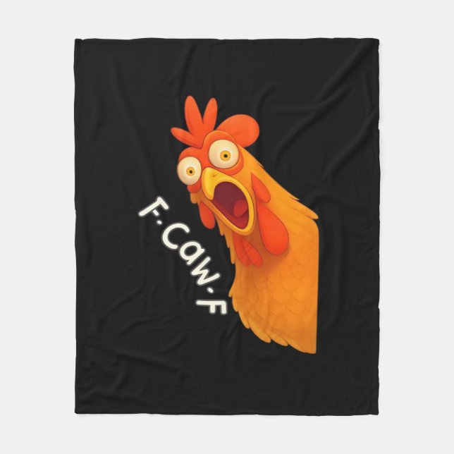 F-Caw-F Chicken Retro Classic Fleece Blanket (Front)