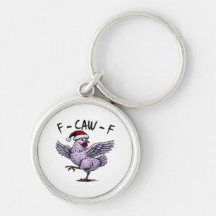 F-Caw-F Chicken Retro Classic Key Ring