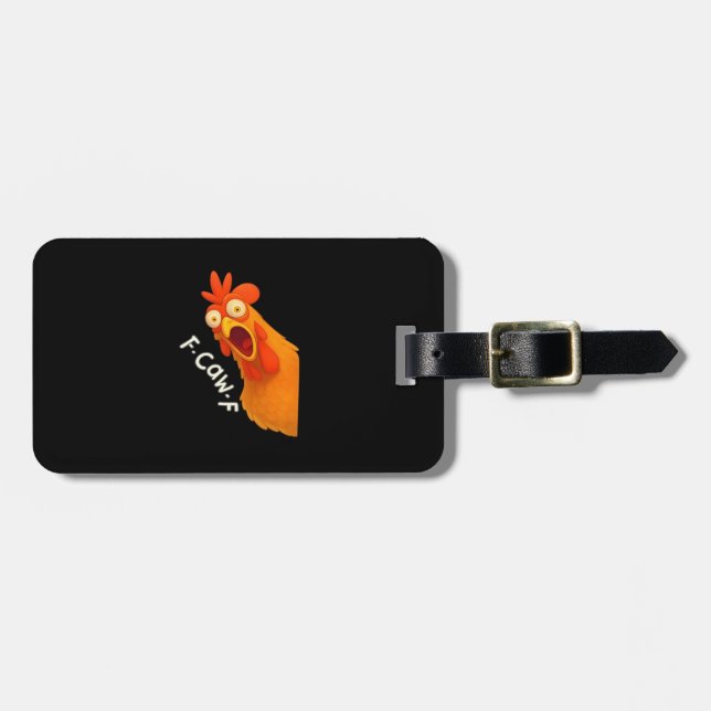 F-Caw-F Chicken Retro Classic Luggage Tag (Front Horizontal)