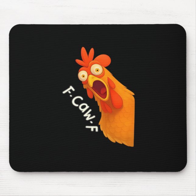 F-Caw-F Chicken Retro Classic Mouse Mat (Front)