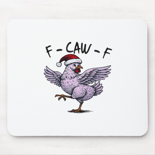 F-Caw-F Chicken Retro Classic Mouse Mat (Front)