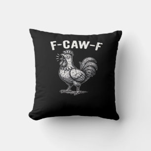 F-Caw-F Chicken Retro Graphic Cushion