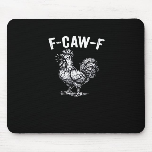 F-Caw-F Chicken Retro Graphic Mouse Mat (Front)
