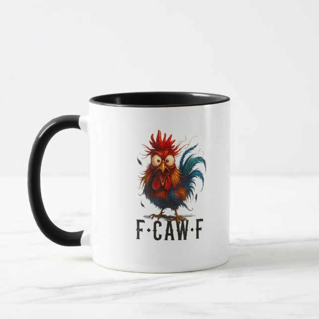 F-Caw-F Chicken Rooster Funny Meme Mug (Left)