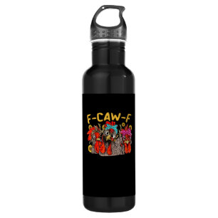 F-Caw-F Chicken Tee Men Women Funny F-Caw-F Sarcas 710 Ml Water Bottle