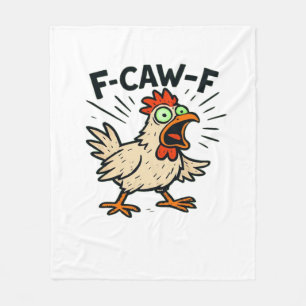 F-Caw-F Chicken Vintage Graphic Fleece Blanket