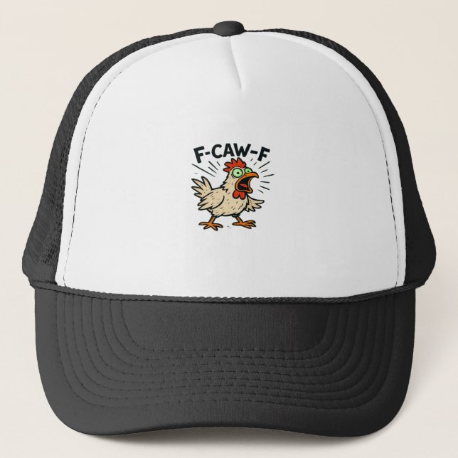 F-Caw-F Chicken Vintage Graphic Trucker Hat (Front)