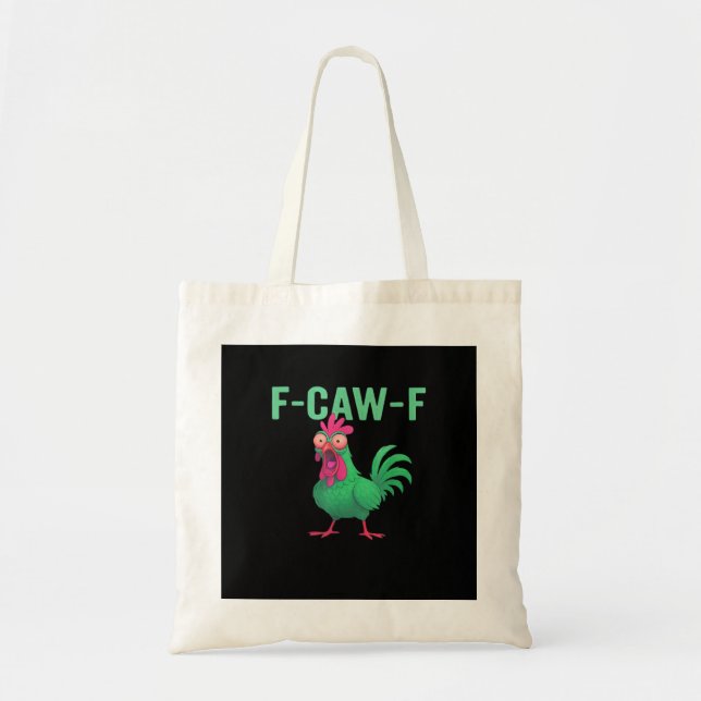 F-Caw-F Chicken Vintage Style Tote Bag (Front)