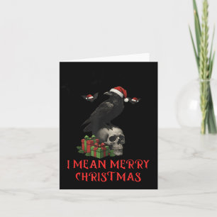 F-caw-f Christmas Crow Funny Goth Christmas Skull Card