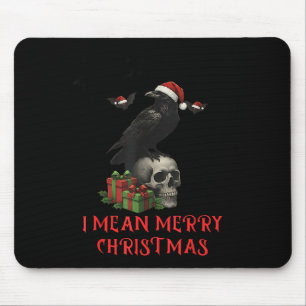 F-caw-f Christmas Crow Funny Goth Christmas Skull  Mouse Mat