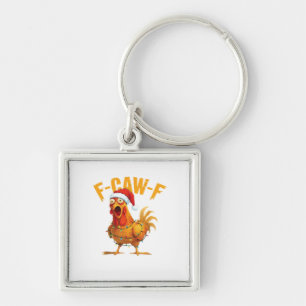 F-Caw-F Christmas Funny Chicken Christmas Essentia Key Ring