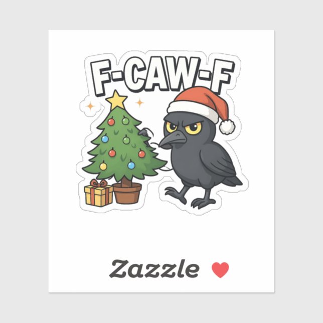 F-caw-f Christmas Raven Crow Xmas Tree Meme  (Sheet)