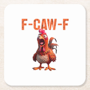 F-Caw-F Classic Basic Design Square Paper Coaster