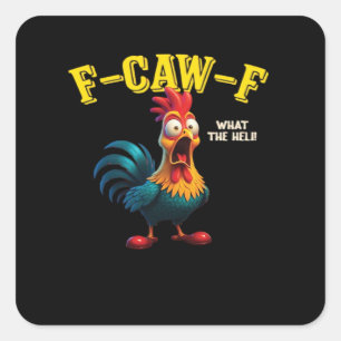 F Caw F Classic Design Square Sticker