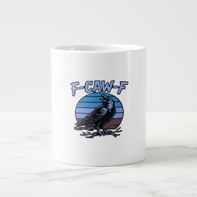F-Caw-F Classic Funny Retro Large Coffee Mug (Front)