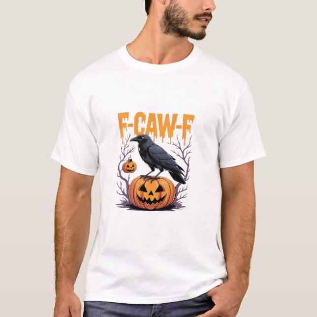F-Caw-F Classic Halloween Raven Pumpkin Tee - Spoo (Front)