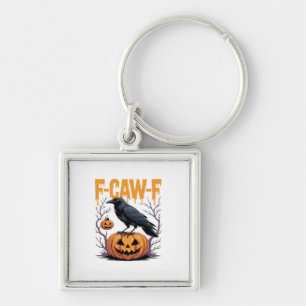 F-Caw-F Classic Halloween Raven Pumpkin Tee - Spoo Key Ring