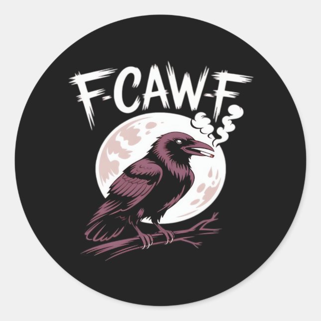 F-Caw-F Classic Minimal Clean Classic Round Sticker (Front)