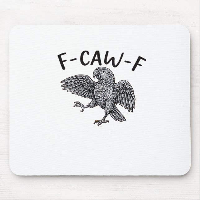 F-Caw-F Classic Minimal Clean Mouse Mat (Front)