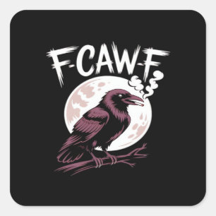 F-Caw-F Classic Minimal Clean Square Sticker