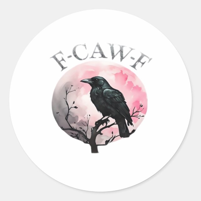 F-Caw-F Classic Retro Cool Classic Round Sticker (Front)