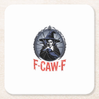 F-Caw-F Classic Retro Graphic Square Paper Coaster