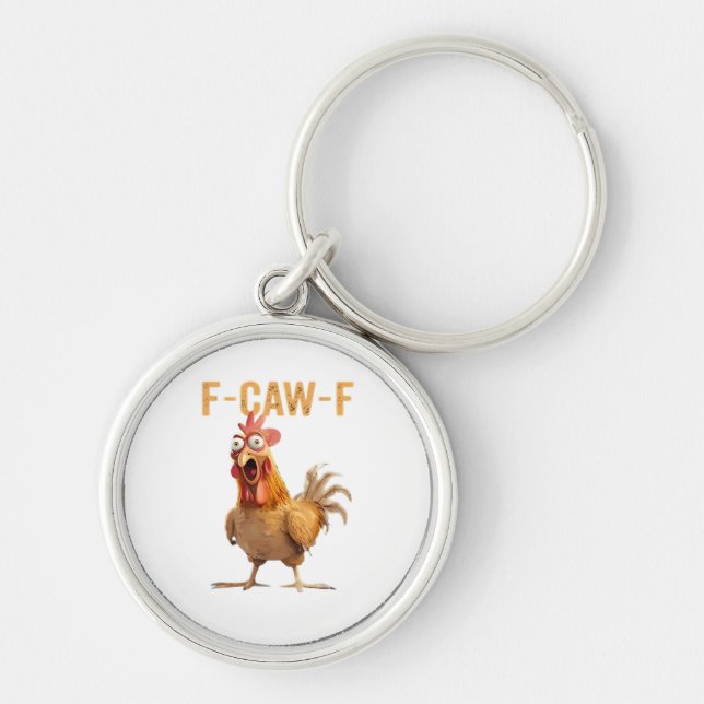 F-Caw-F Classic Retro Style Key Ring (Front)