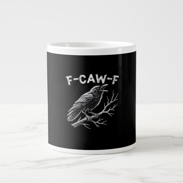 F-Caw-F Classic Retro Style Large Coffee Mug (Front)