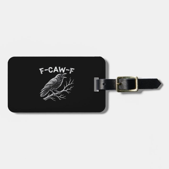 F-Caw-F Classic Retro Style Luggage Tag (Front Horizontal)