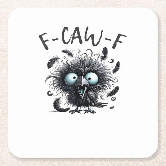 F-Caw-F Classic Retro Style Square Paper Coaster (Front)