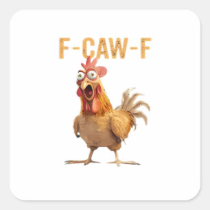 F-Caw-F Classic Retro Style Square Sticker