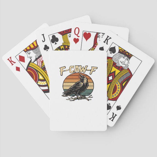 F-Caw-F Classic Vintage Art Playing Cards (Back)