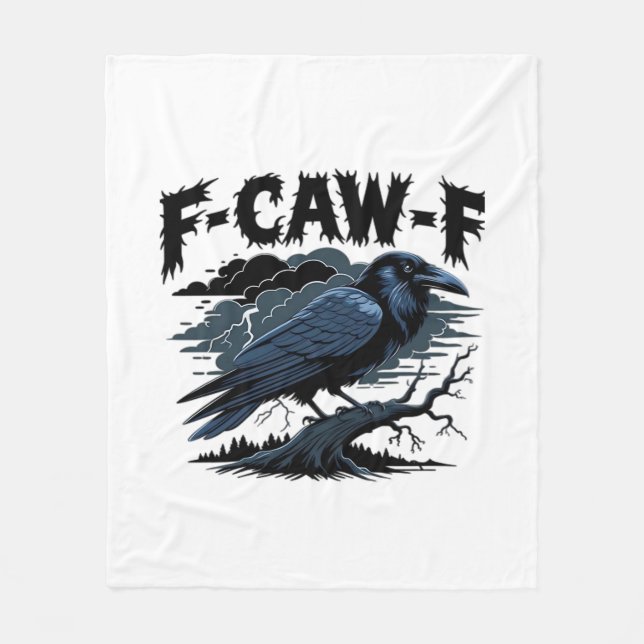 F-Caw-F Classic Vintage Graphic Fleece Blanket (Front)
