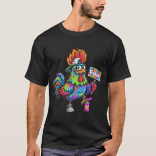F-CAW-F Cluck Yeah Funky Rooster Graffiti Chicken T-Shirt