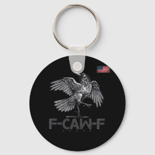 F-Caw-F Cow Funny Bird USA Vintage Flag Funny Humo Key Ring