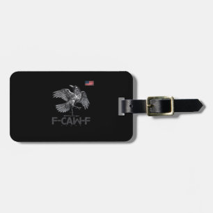 F-Caw-F Cow Funny Bird USA Vintage Flag Funny Humo Luggage Tag