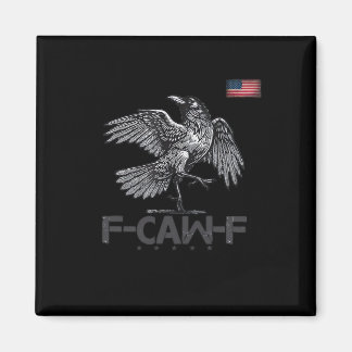 F-Caw-F Cow Funny Bird USA Vintage Flag Funny Humo Magnet