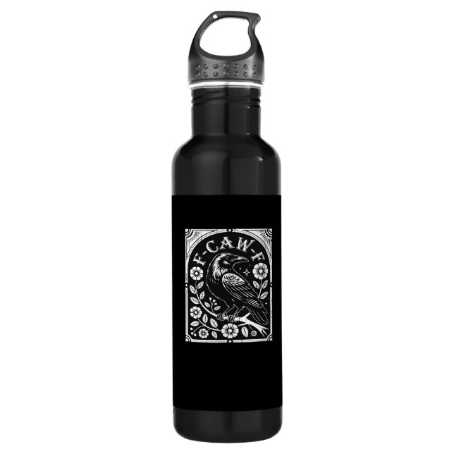 F-Caw-F Crow Aesthetic Casual 710 Ml Water Bottle (Front)
