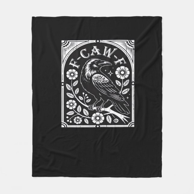 F-Caw-F Crow Aesthetic Casual Fleece Blanket (Front)