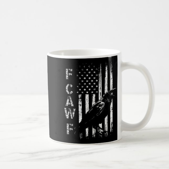 F Caw F Crow American Flag F-caw-f Nge Bird Cawing Coffee Mug (Right)