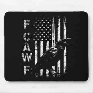 F Caw F Crow American Flag F-caw-f Nge Bird Cawing Mouse Mat