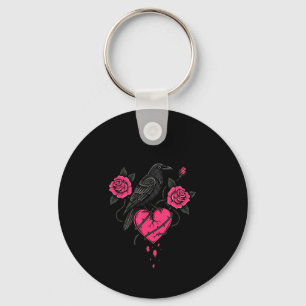F Caw F Crow Anti Valentine's Day Dark Gothic Brok Key Ring