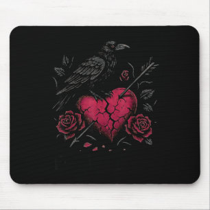 F Caw F Crow Anti Valentine's Day Dark Gothic Brok Mouse Mat