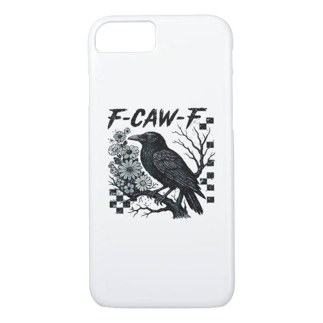 F-Caw-F Crow Bird Retro Classic Case-Mate iPhone Case (Back)