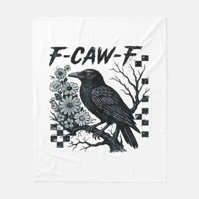 F-Caw-F Crow Bird Retro Classic Fleece Blanket (Front)