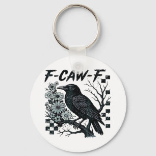 F-Caw-F Crow Bird Retro Classic Key Ring