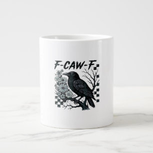 F-Caw-F Crow Bird Retro Classic Large Coffee Mug